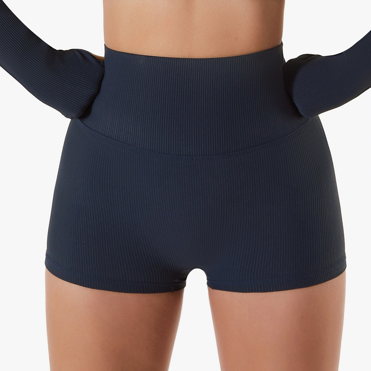 Seamless Women Yoga Set Workout Sportswear Gym Clothing Ribbed Fitness Long Sleeve Crop Top High Waist Leggings Sports Suits