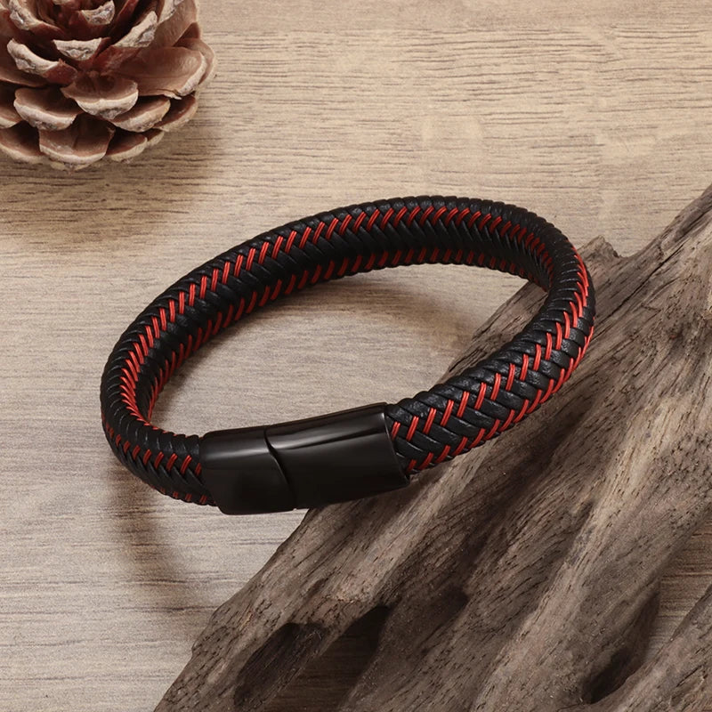 Business Style Leather Men’s Bracelet - Jeglowstore