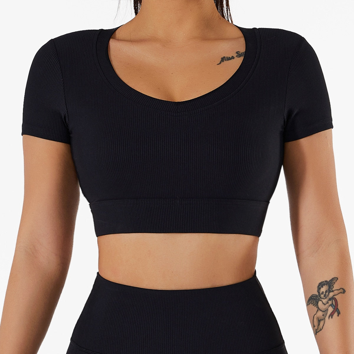 Seamless Women Yoga Set Workout Sportswear Gym Clothing Ribbed Fitness Long Sleeve Crop Top High Waist Leggings Sports Suits