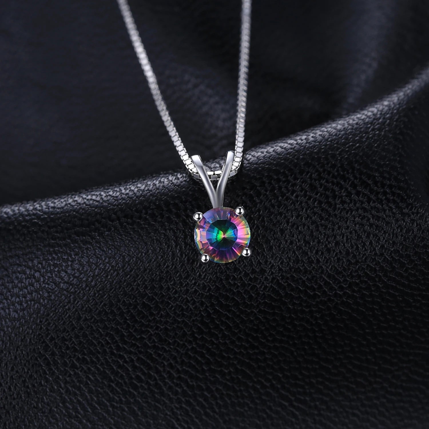 JewelryPalace Rainbow Fire Quartz Silver Pendant - Jeglowstore
