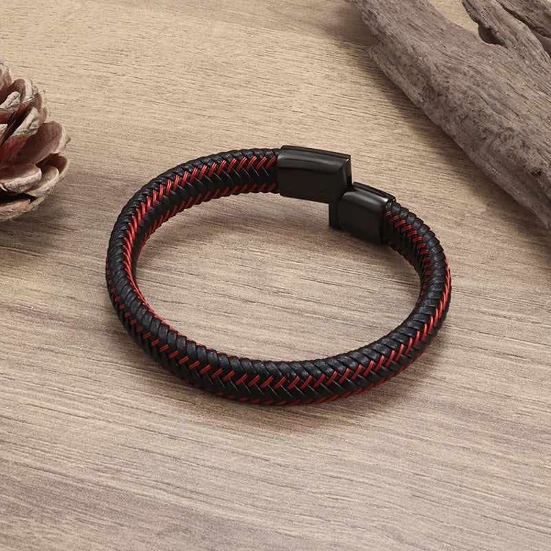 Business Style Leather Men’s Bracelet - Jeglowstore