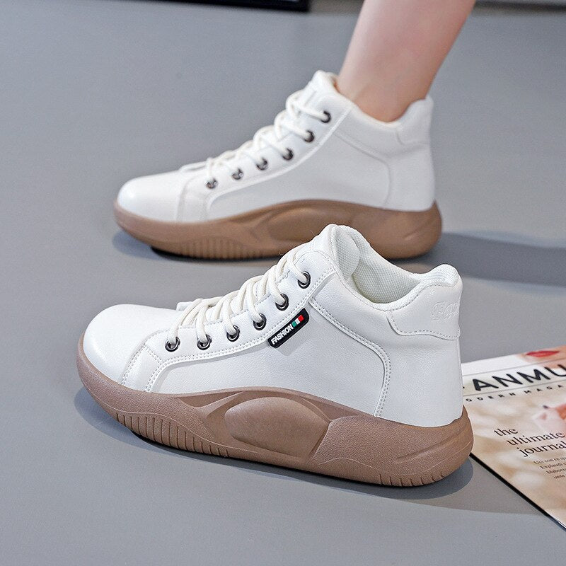 Women Sneakers 2023 Platform Casual Loafers Solid Color Women Flats Shoes Oxford Sports Vulcanized Shoes Autumn Zapatillas Mujer