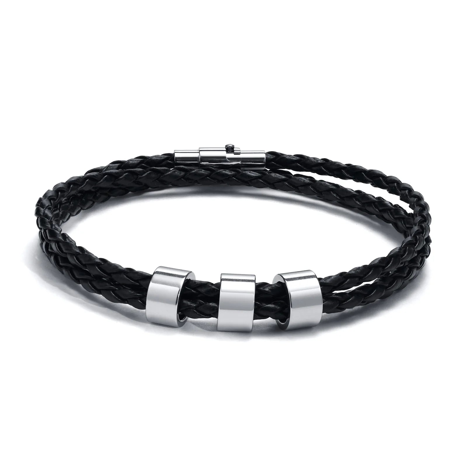 Custom Name Braided Leather Men’s Bracelet - Jeglowstore