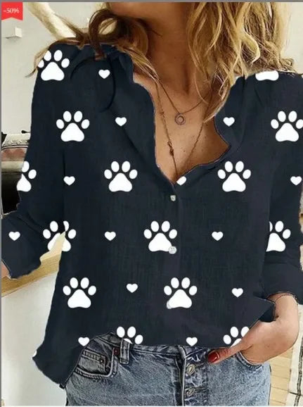 Women’s Spring Autumn Linen Shirt - Jeglowstore