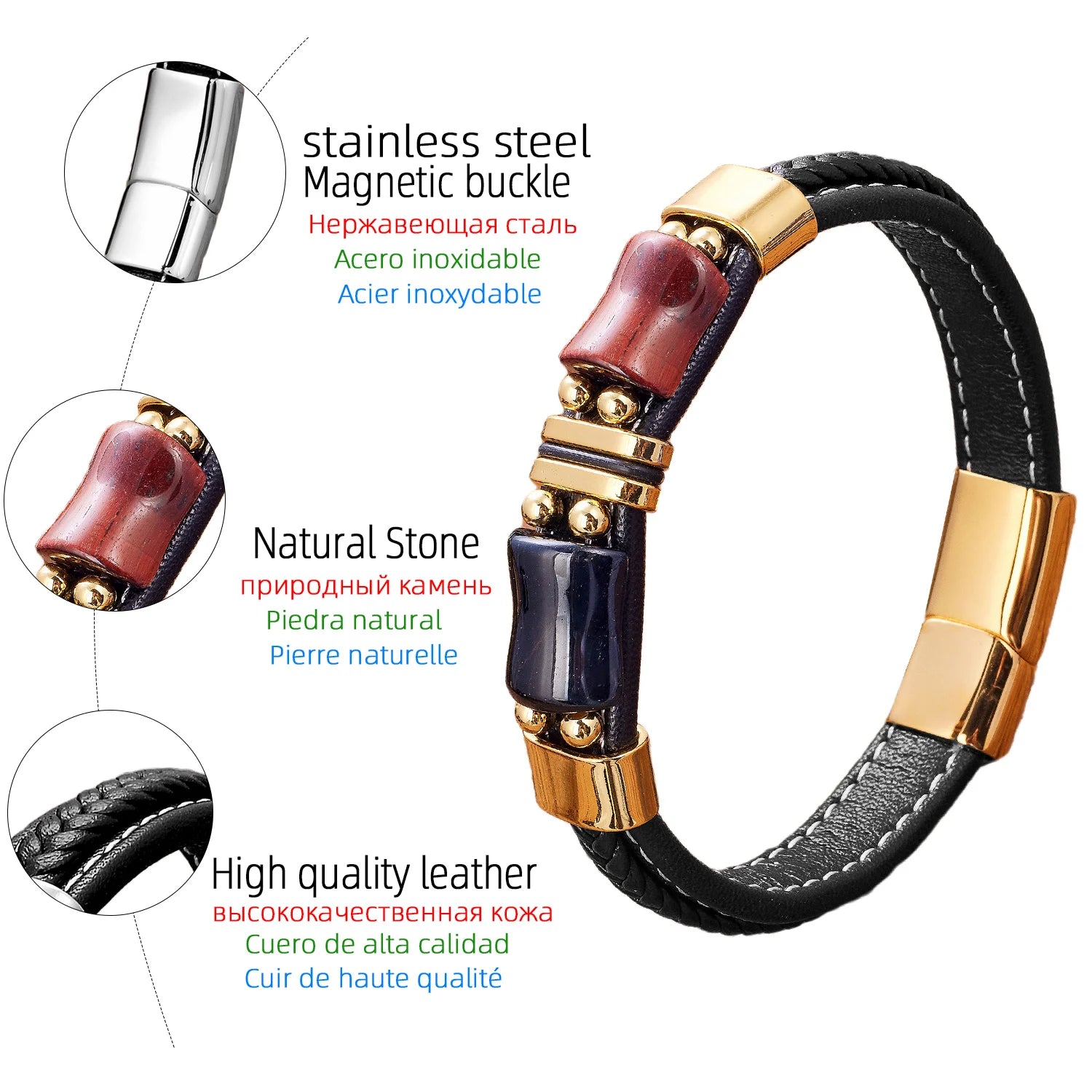 Geometric Tiger Eye Men’s Bracelet - Jeglowstore