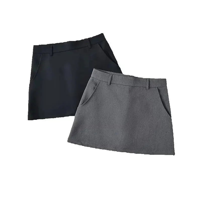 High Waist A-Line Mini Skirt Back Zipper - Jeglowstore