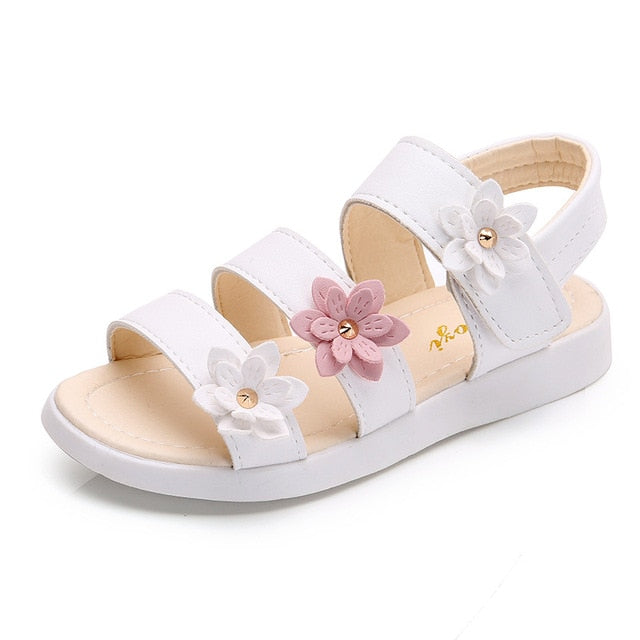 Girls Sandals Gladiator Flowers Sweet Soft Children Beach Shoes Kids Summer Floral Sandals Princess Fashion Cute High Quality - Jeglowstore
