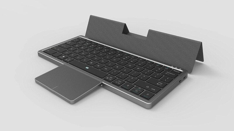 For Ipad Tablet Mobile Portable Wireless Bluetooth Keyboard With Hidden Touch Pad Holder Magnetic PU Leather Case Removable