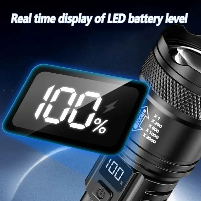 2000LM Ultra Bright P50 LED Flashlight Tactical EDC Emergency Spotlight Telescopic ZoomHandheld Torch  w/ 14500/18650 Battery