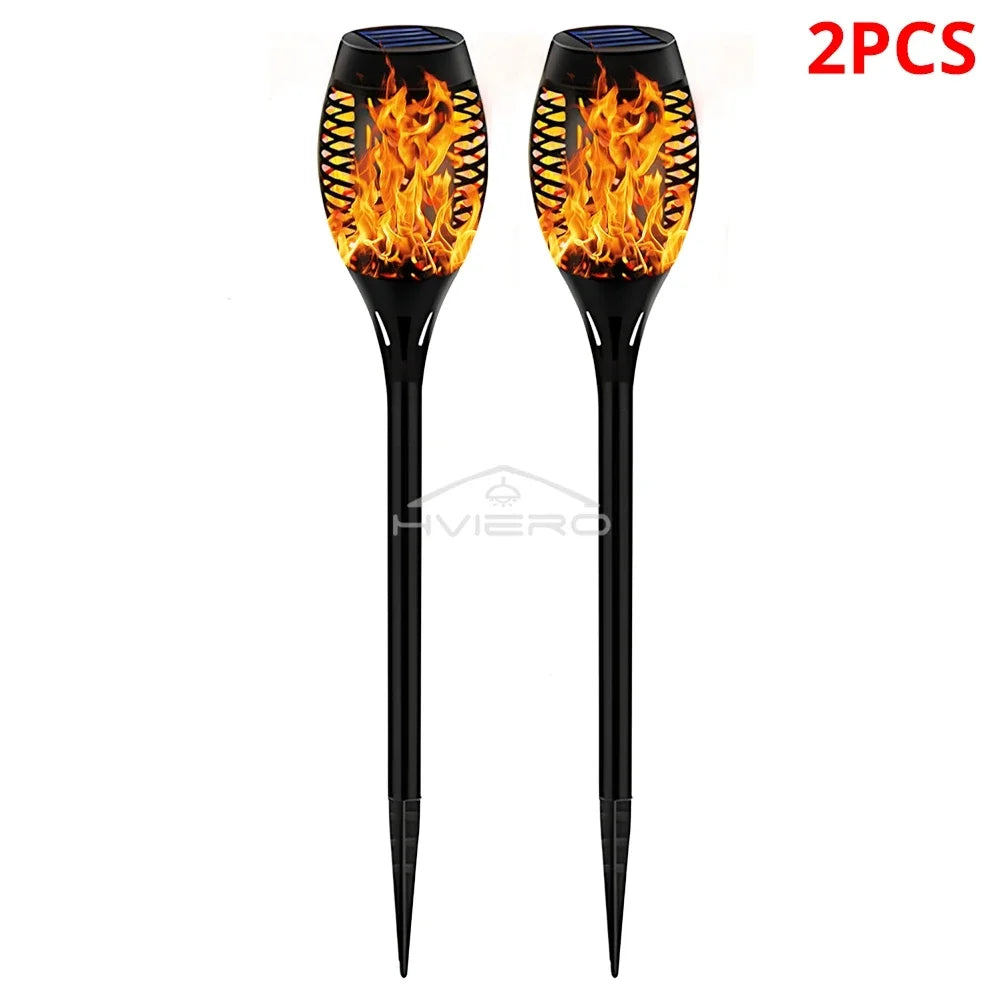 1/2/4/6/8/10/12X Solar Flame Torch Lights 12LED Flickering Waterproof Garden Decoration Outdoor Lawn Path Yard Patio Floor Lamp - Jeglowstore