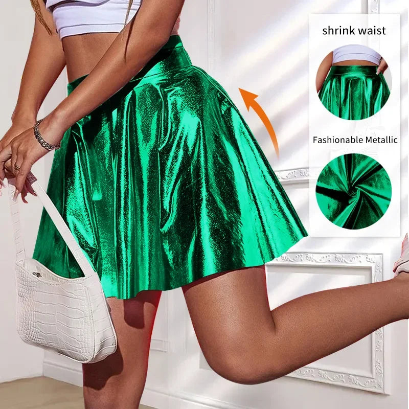 Faux Leather High Waist Yoga Skirt