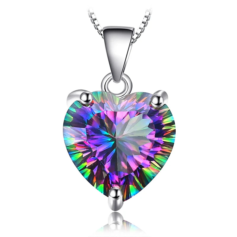 JewelryPalace Rainbow Fire Quartz Silver Pendant - Jeglowstore