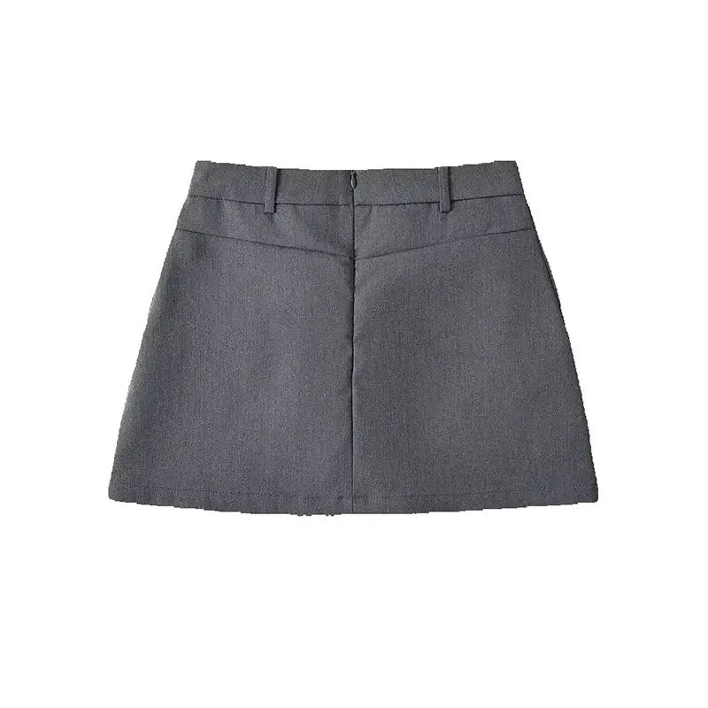High Waist A-Line Mini Skirt Back Zipper - Jeglowstore