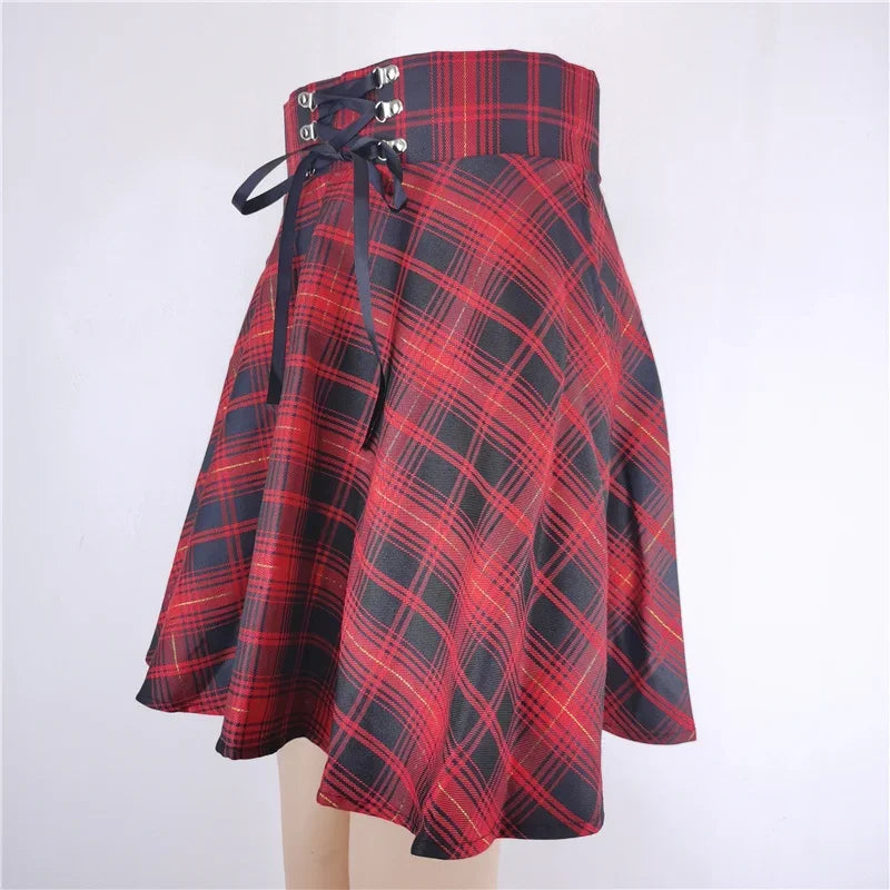 High Waist Flared Mini Skater Skirt - Jeglowstore