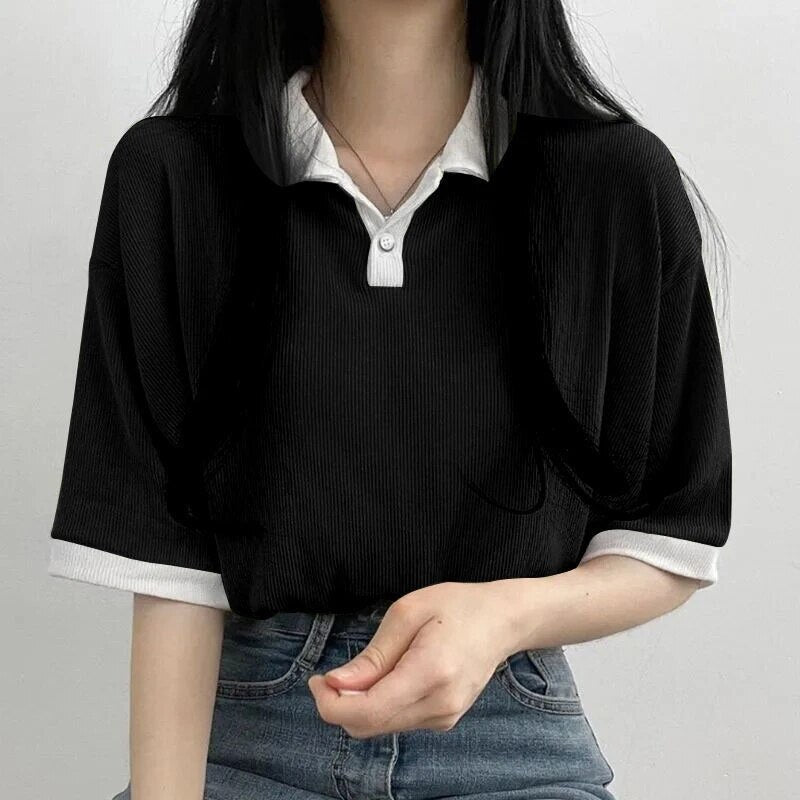 Yasuk Casual Polo T-Shirt Female Pullover