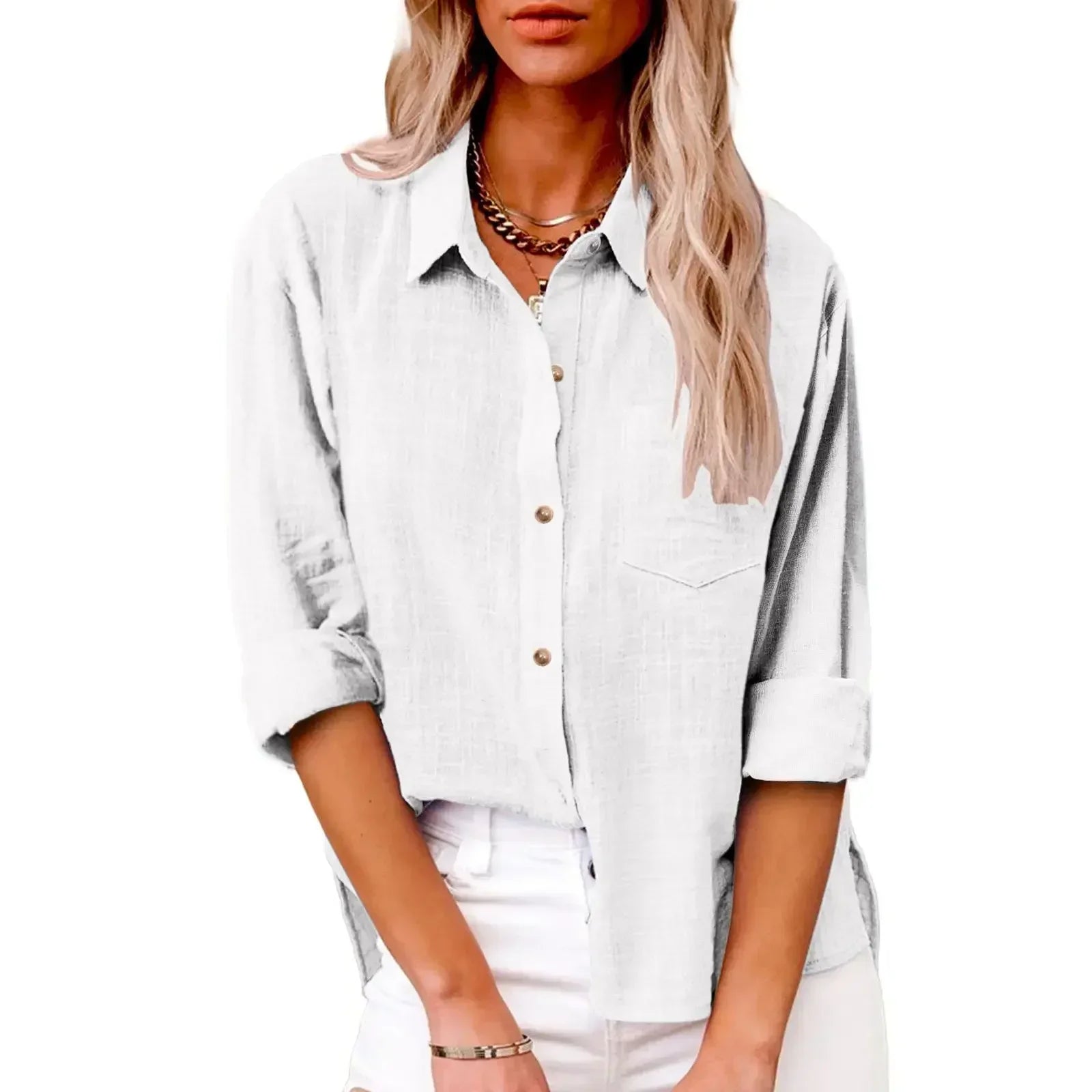 Women’s Solid Casual Long Sleeve - Jeglowstore