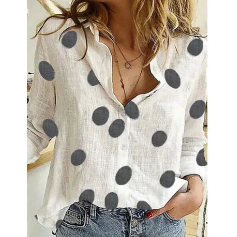 Women’s Spring Autumn Linen Shirt - Jeglowstore