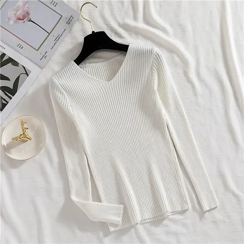 Women’s Solid Color Knit Sweatert - Jeglowstore