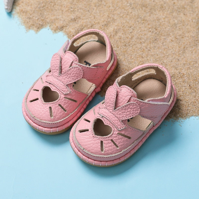 Baby Girls Boys Summer Sandals Infant Anti-collision Toddler Shoes Soft Bottom Genuine Leather Kids Children Beach Sandals
