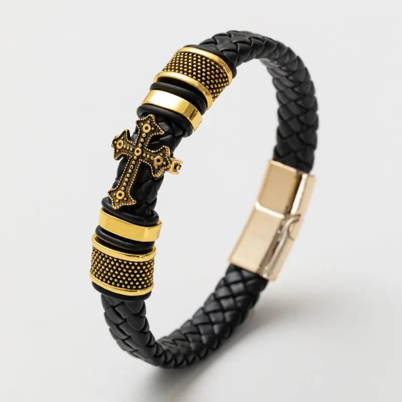 Business Style Leather Men’s Bracelet - Jeglowstore
