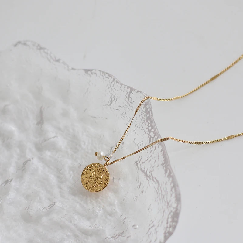 Handmade Freshwater Pearl Gold Necklace - Jeglowstore