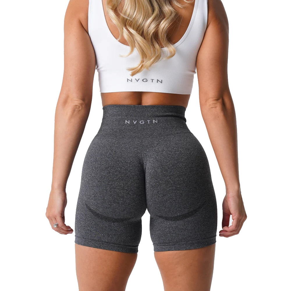 NVGTN Women's Seamless High Waist Shorts Smile Contour Cycling Shorts Gym Yoga Workout Casual Sports - Jeglowstore