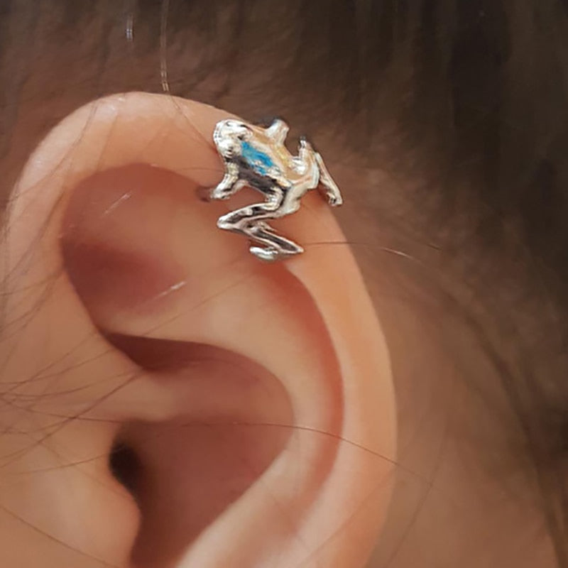 1Pair Cute Cat Frog Earrings for Women Men Funny Animal Stud Earrings Statement Earring Tibetan silver Ear Piercing Jewelry Gift