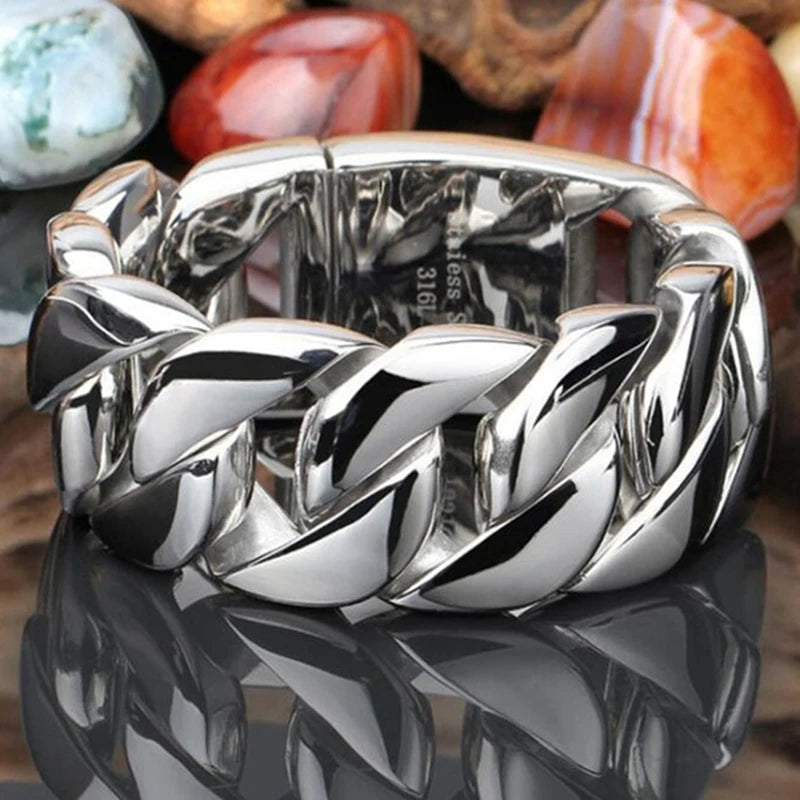 Silver Tone Cuban Curb Bracelet - Jeglowstore