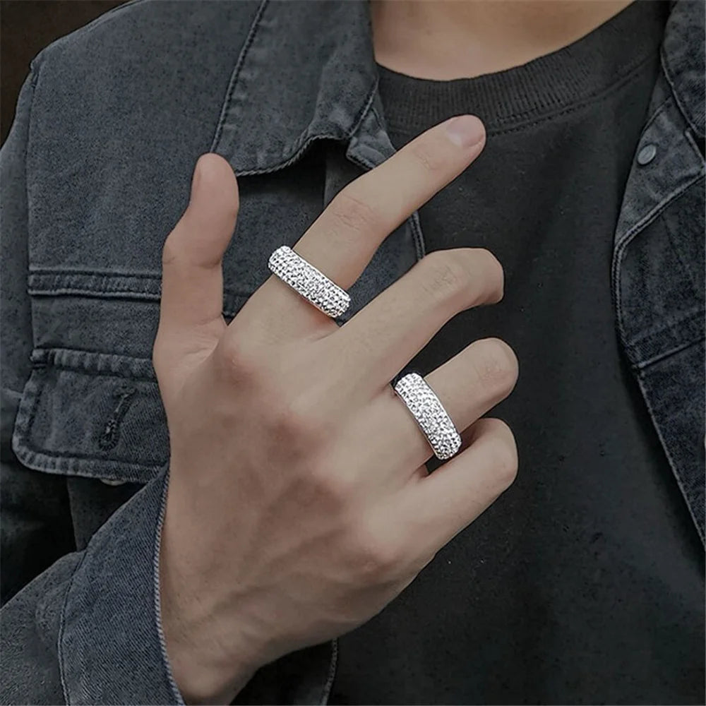 Hip Hop Stainless Steel Ring with Cubic Zirconia - Jeglowstore