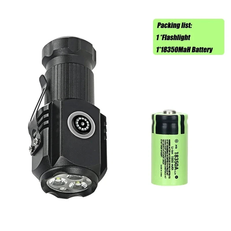 5000 MAH Powerful LED Flashlight Rechargeable Lamp Side Light Waterproof Tactical Lantern Handheld Torch Outdoor Camping Hiking - Jeglowstore
