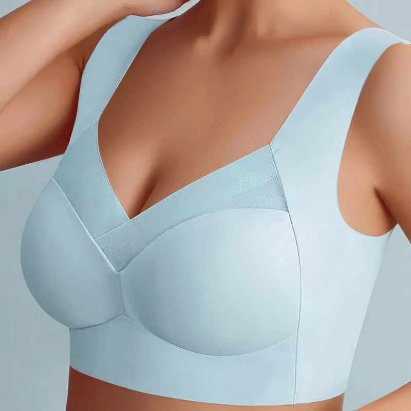 Seamless Bra Underwear for Women Sexy Push Up Anti-Sagging No Steel Ring Thin Beauty Vest Sports Running Shockproof Bra