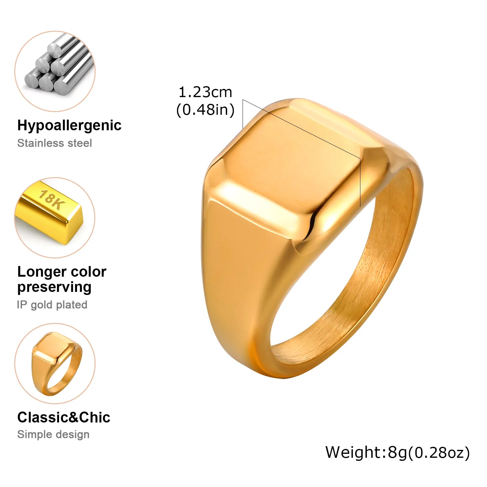 Signet Ring Stainless Steel - Jeglowstore
