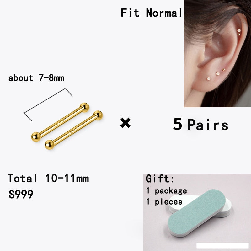 La Monada Fake Diamond Womens Earrings Silver 999 Keep Ear Piercing 999 Silver Earrings For Women Ball Silver Stud Earrings Girl - Jeglowstore