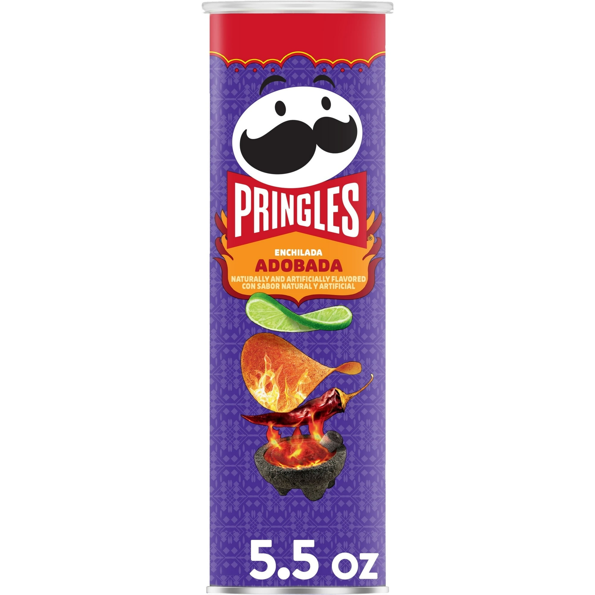 PRINGLES ADOBADA SPICY LIME PEPPER CRUNCH STACKED CRISPS 14 PACK FAMILY CASE – 5.5 OZ EACH