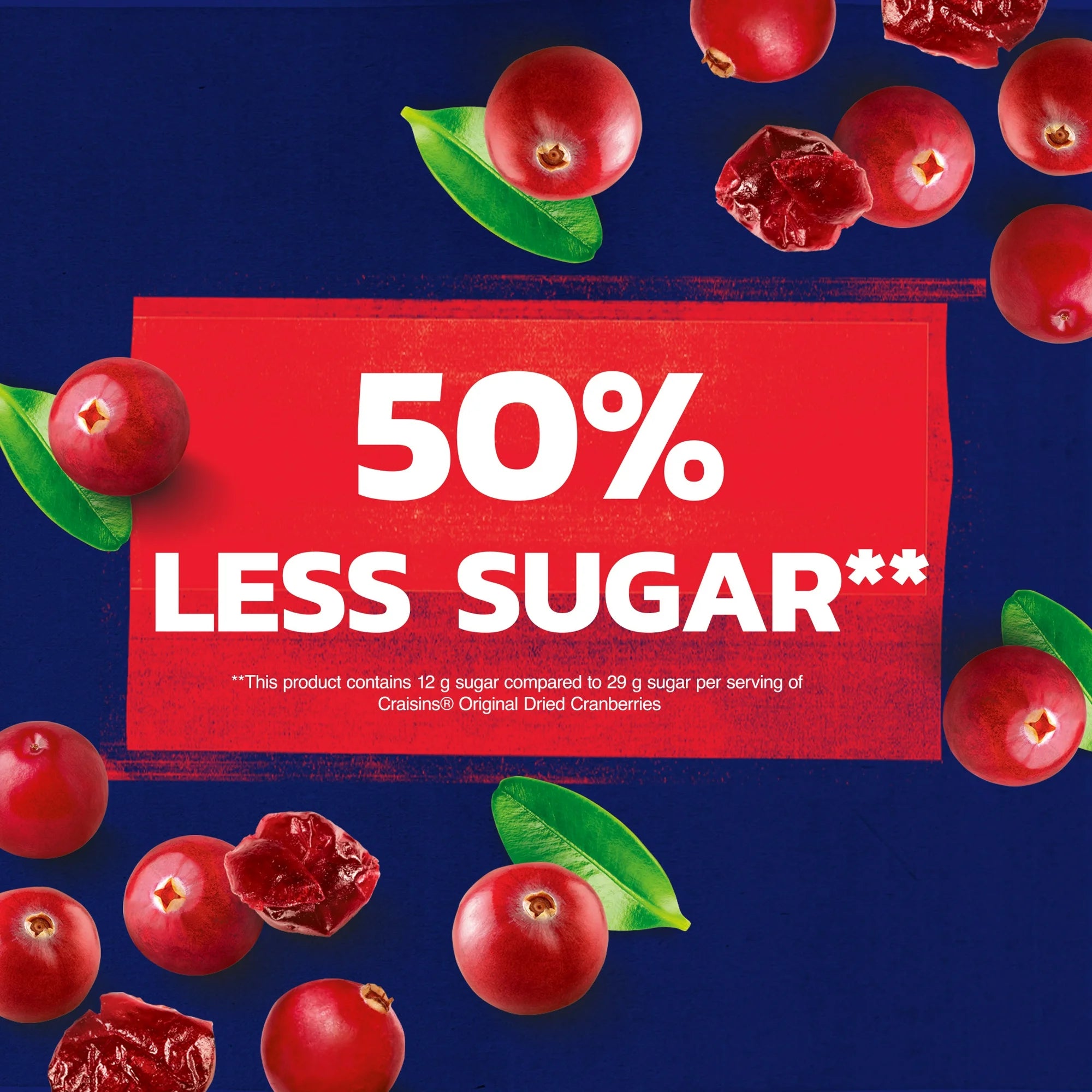 Ocean Spray® Craisins®, 50% Less Sugar Dried Cranberries, Dried Fruit, 20 oz Pouch