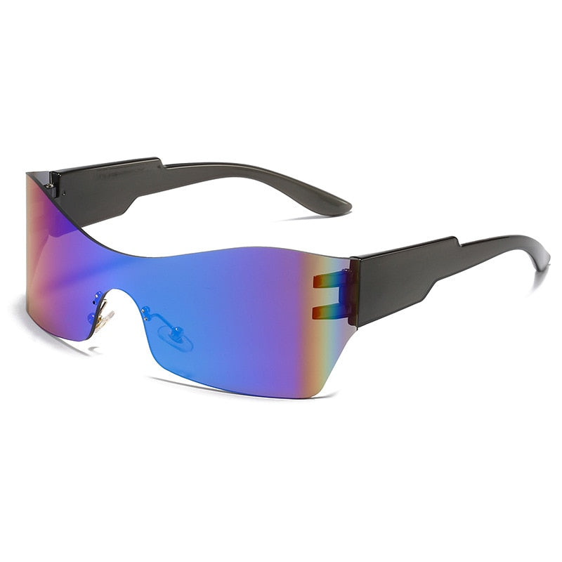 Kardashan Flat Top Shield Fashion Punk Sunglasses Women Y2K Sun Glasses