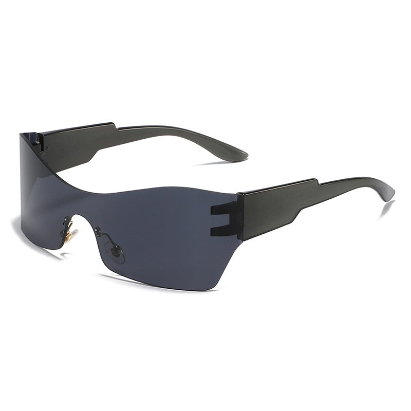 Kardashan Flat Top Shield Fashion Punk Sunglasses Women Y2K Sun Glasses