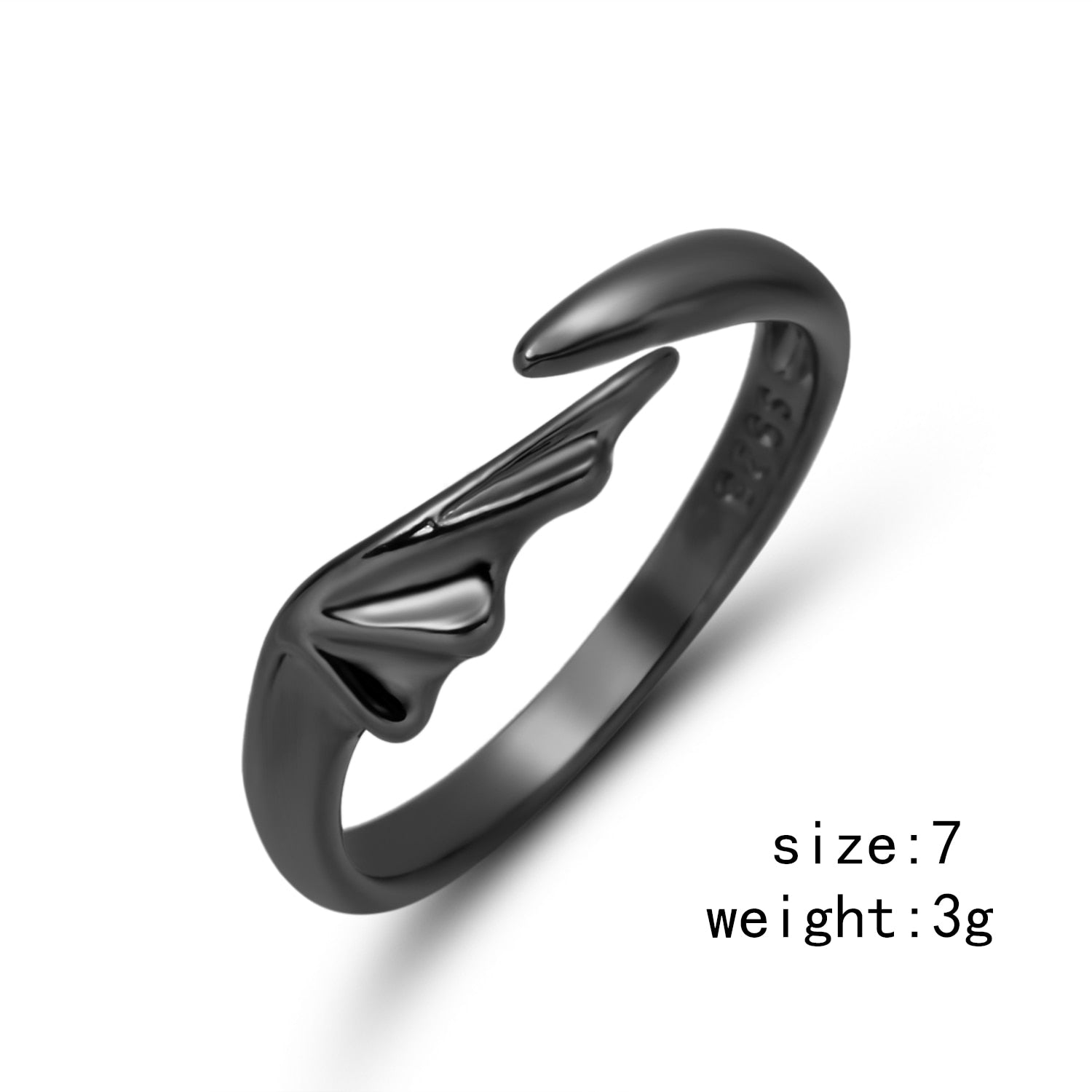 Romantic Angel and Demon Wings Couple Ring