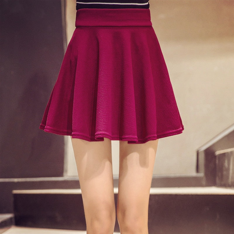 Korean Skirts Fashion Mini Elastic Pleated Skirt