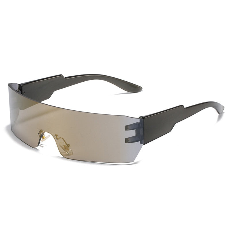 Kardashan Flat Top Shield Fashion Punk Sunglasses Women Y2K Sun Glasses