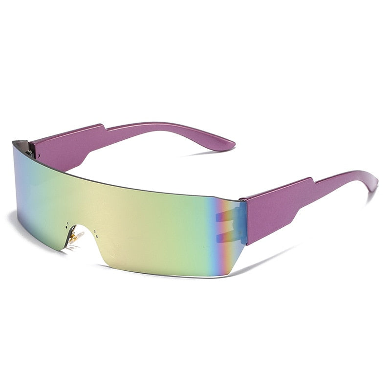 Kardashan Flat Top Shield Fashion Punk Sunglasses Women Y2K Sun Glasses
