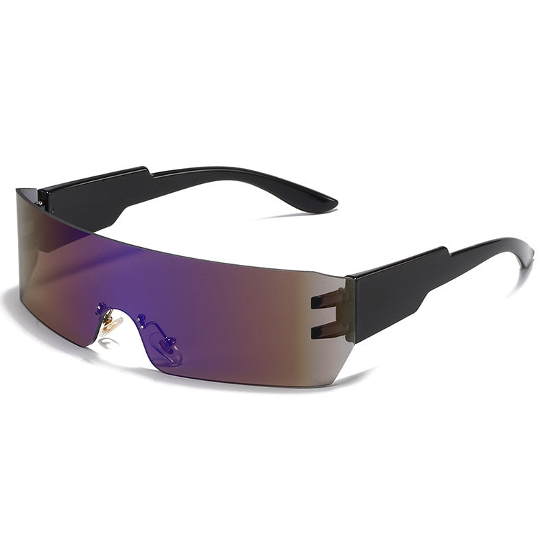 Kardashan Flat Top Shield Fashion Punk Sunglasses Women Y2K Sun Glasses