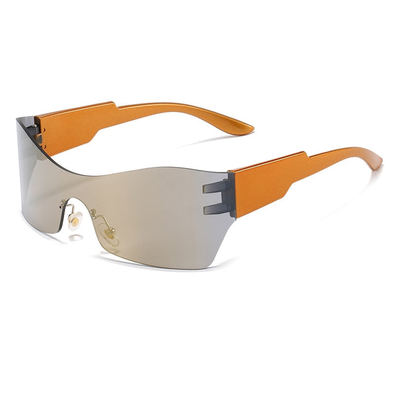 Kardashan Flat Top Shield Fashion Punk Sunglasses Women Y2K Sun Glasses
