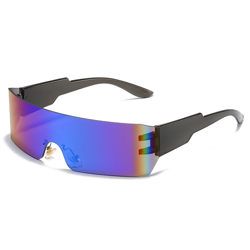 Kardashan Flat Top Shield Fashion Punk Sunglasses Women Y2K Sun Glasses