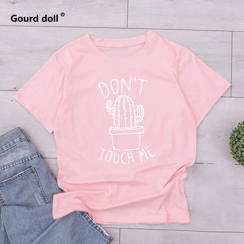 Kaktus gedrukte ronde nek T-hemp Katoen Top Tee