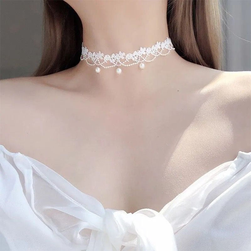 Gothic Classic White Collar Vintage Choker Necklace