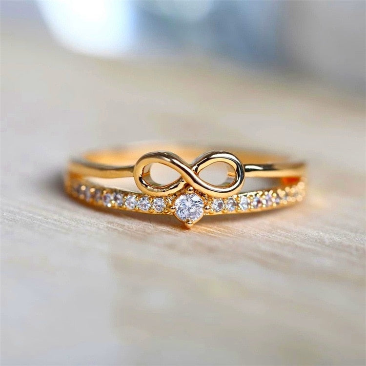 Fashion Two Tone X Shape Cross Dazzling CZ Ring