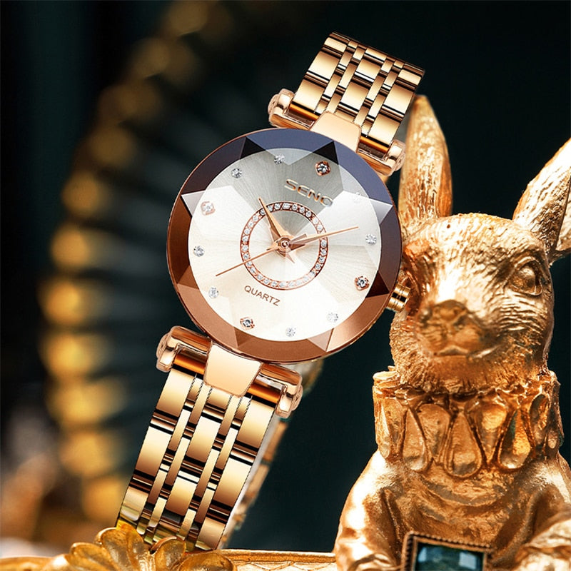 Fashion Diamond Watches For Women Ladies Luxury Brand Quartz