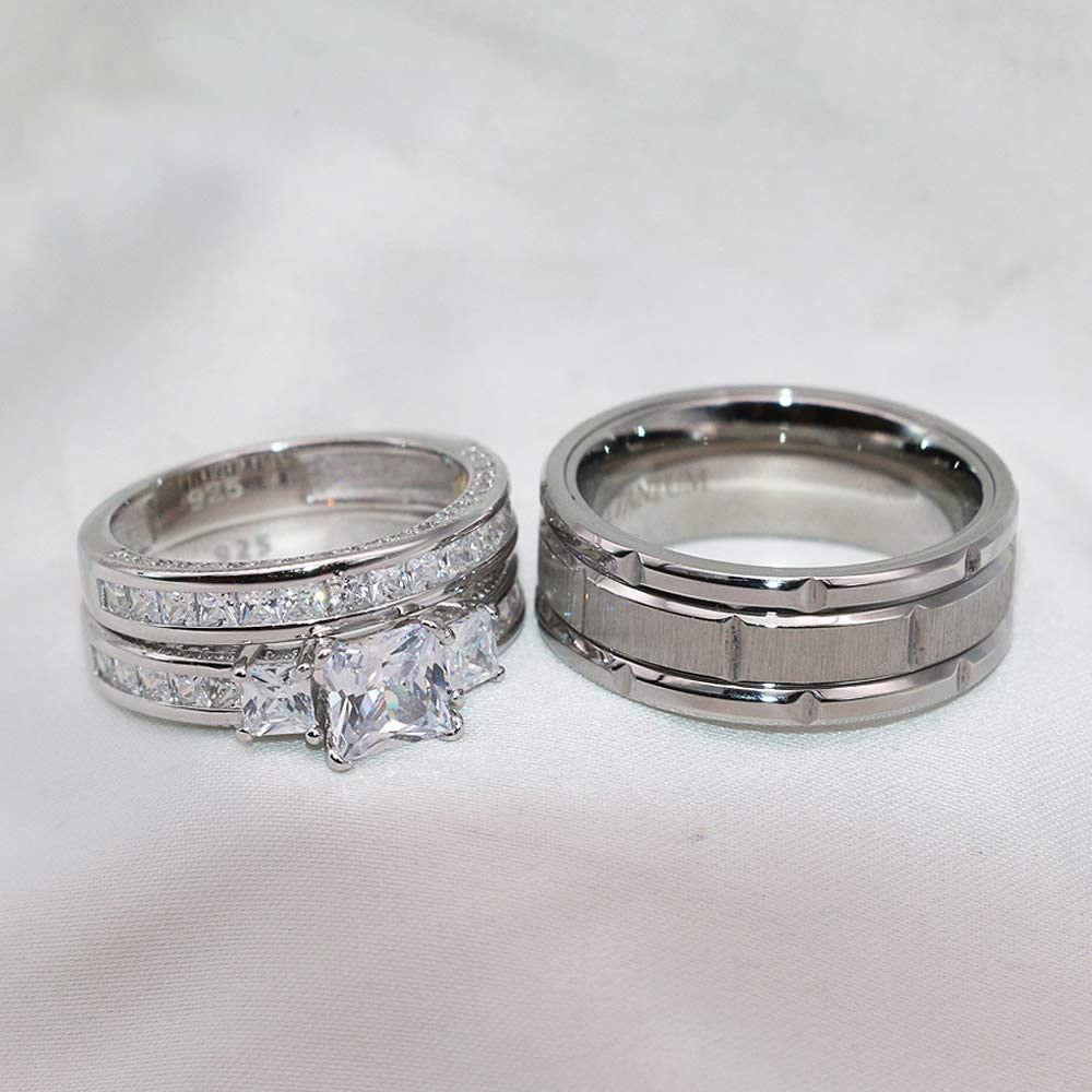 Exquisite Rhinestones Zirconia Rings Set