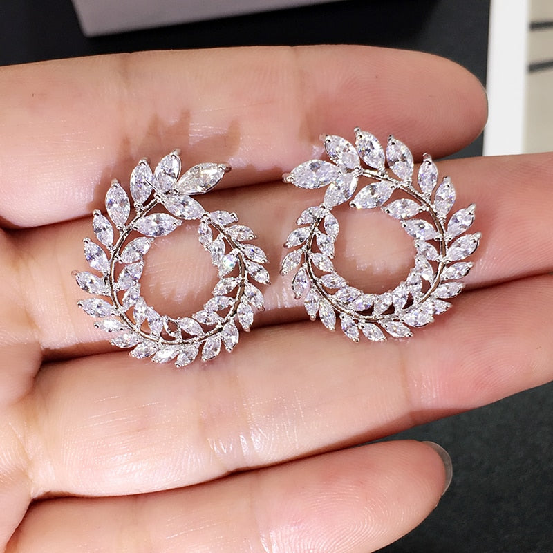 10 Colors Rhinestone Geometric Big Round Earrings